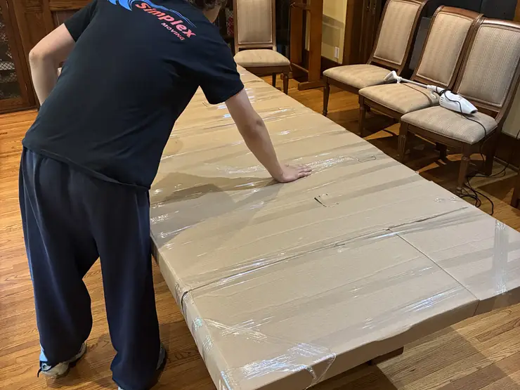 Mover wrapping furniture for a labour-only job